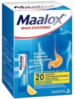 Maalox Maux D'estomac, Suspension Buvable Citron 20 Sachets à MURET
